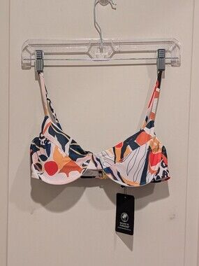 Escape To Paradise Abstract Print Underwire Bikini Top - Multicolor Size 10